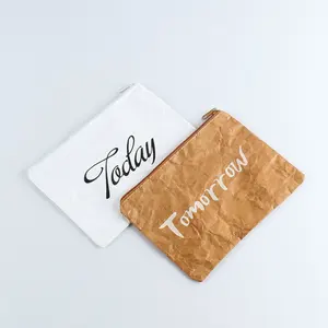 Carteira de papel com impressão de logotipo personalizada, mini carteira pequena à prova d' água lavável eco fiendly tyvek dupont bolsa de moedas para mulheres e homens