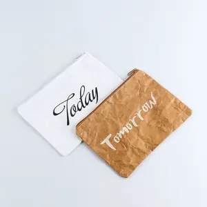 Logo personalizzato stampa fantasia mini piccolo impermeabile lavabile eco fiendly tyvek dupont portafoglio di carta sacchetto portamonete per donna uomo