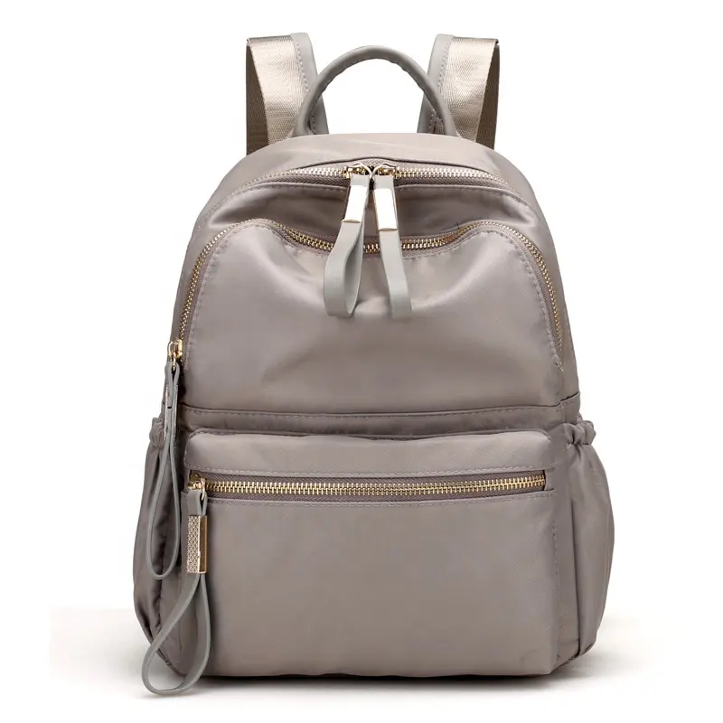 Cremallera doble hombro bolsa mochila marrón de gran tamaño estudiante mochila bastante Bookbags para las niñas