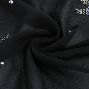 HA-13648C <span class=keywords><strong>Paris</strong></span> Chiffon Tissu Stocklot Tissé Allover Brodé Noir Mode 100 Yards Chiffon Ggt avec Multi Broderie - Product Image 2