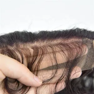 Derun high quality 13X4 13x6 closure raw indian hair thin skin lace frontal
