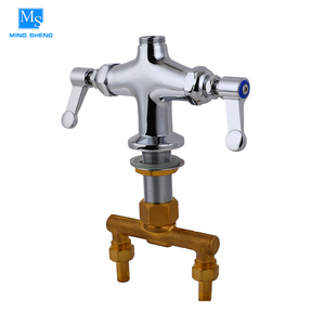 Material de latón económico montaje vertical caliente <span class=keywords><strong>y</strong></span> frío de flujo de agua fregadero de cocina grifo con el cuello largo - Product Image 4
