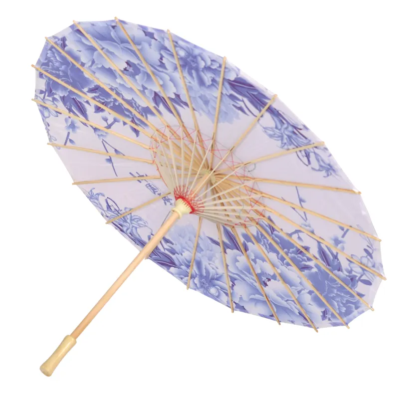 Großhandel Seide Nylon Chinesischer Regenschirm Chinesischer Sonnenschirm Holz schirm Für Outdoor