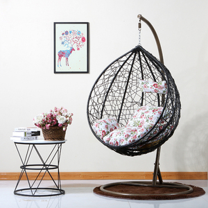 Casual all'aperto appeso sedia rattan del PE di vimini sedia altalena singola in outdoor