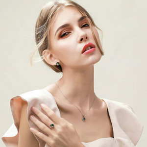 GT08 Romantic Ocean Fine Jewelry <strong>Set</strong> Green Zircon Mermaid Designer 925 Sterling <strong>Silver</strong> <strong>Necklace</strong> Earring Ring <strong>Set</strong> for Women - Product Image 4