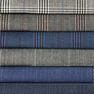 Dobby Plaid Design Poly Wool Lining Ladies Suiting Fabric