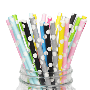 China Venta caliente Polka Dot pajitas de papel para <span class=keywords><strong>Bar</strong></span> y CAFÉ Tienda - Product Image 1