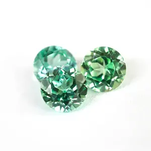 Superior quality synthetic Mint green sapphire Corundum Mint Round fancy cut gemstones