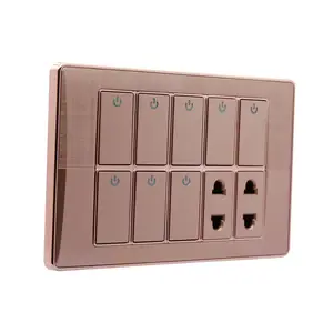 Golden plate 8+2 pakistan type electrical wall switch socket