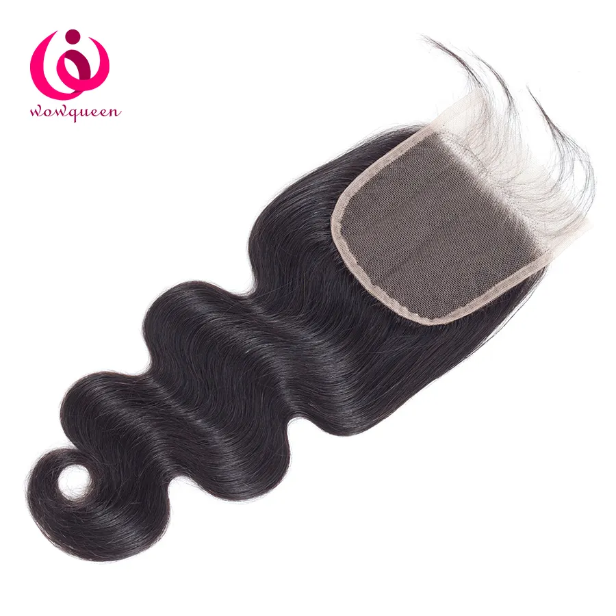 Wholesale brazilian body wave Hot sale Top Quality Unprocessed 100% virgin human hair cheap 4*4 lace closure With Baby Hair