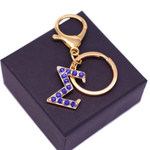 Mode femmes sac clé décorer métal <span class=keywords><strong>Alphabet</strong></span> grec lettre sororité Sigma pendentif avec homard - Product Image 4