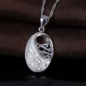 Newest Jewelry Ellipse Shaped Pendant 925 Silver