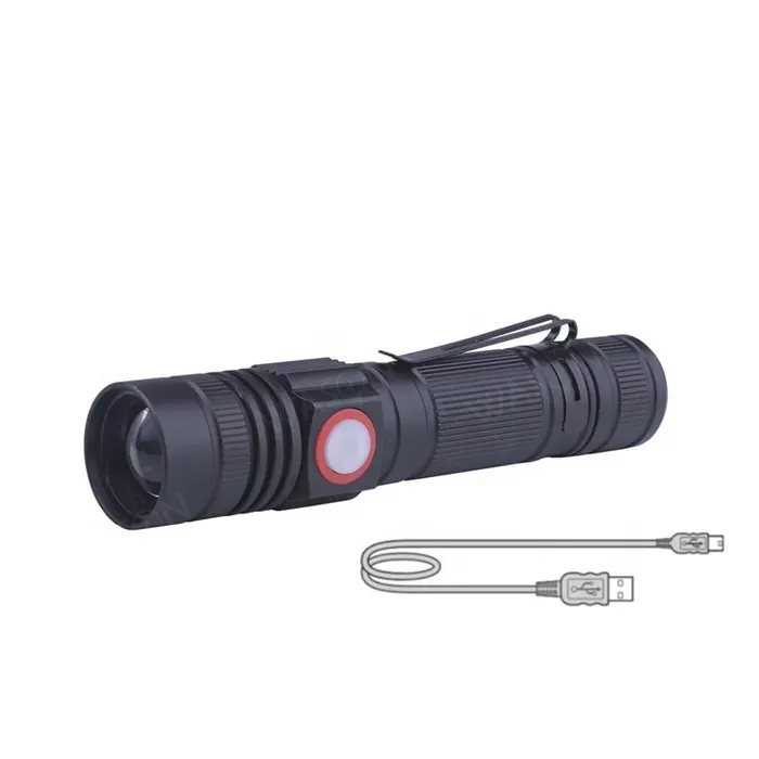 Flashlight Flashlight New Arrival EDC Dual Micro USB Rechargeable Strong Light Fleshlight Linterna Adjustable Focus High Beam Torch Led Flashlight