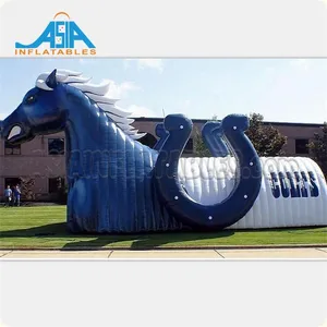 ที่กำหนดเองพอง 3D โลโก้ทางเข้าอุโมงค์ Inflatable รูปร่างสัตว์อุโมงค์กีฬาสำหรับเหตุการณ์