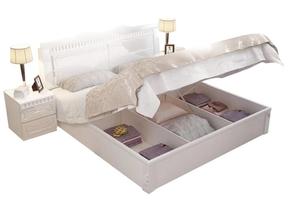 Ensemble de meubles de chambre à coucher design simple blanc 1,8 mètre lit tables de chevet ensembles de chambre lits de rangement king size de luxe