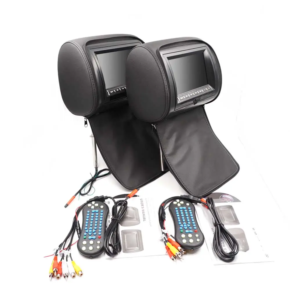 Compatible con DVD/CD, reproductor de dvd para coche con reposacabezas de 7 pulgadas con pantalla dual y AV