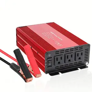 Nóng Bán 1000 Wát 12V 24V Dc Đến 110V 220V Ac Power Inverter Với 3 Ac Outlet Auto