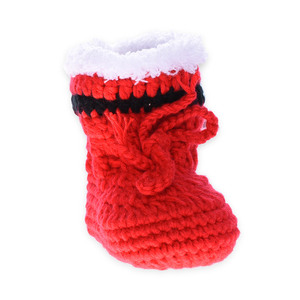 2018 Rouge Bébé <span class=keywords><strong>Crochet</strong></span> De Noël Enfant Chaussures À La Main Unisexe Bébé Chaussons - Product Image 5