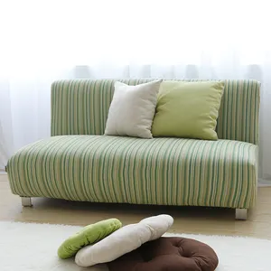 Sarung Sofa Katun Bergaris Poliester, Penutup Sofa Quilt Tahan Air Meregang Gaya Modern Kualitas Tinggi