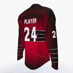 Sublimation Custom Design Eishockey Trikot Blank Eishockey Trikot Sportswear 100% Polyester Stoff Digitaldruck Shirts & Tops