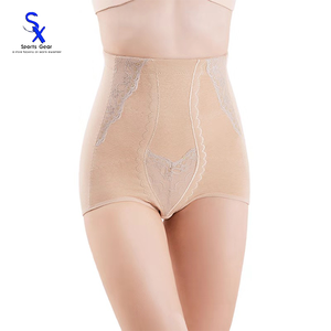 S2103 Nuove donne di cotone senza soluzione di continuità a vita alta del ventre pantaloni sexy del merletto dopo modella - Product Image 1