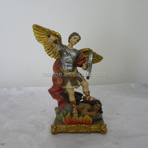 Estatua de arte religiosa personalizada Polyresin San Miguel Arcángel fabrica católicos religiosos - Product Image 3