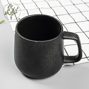 Punto negro Metal esmalte de porcelana café agua tazas - Product Image 2