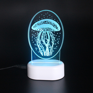 Sáng tạo dễ thương hình dạng động vật trẻ em ánh sáng ban đêm 3D LED đêm Acrylic Thủ công mỹ nghệ khắc laser - Product Image 2