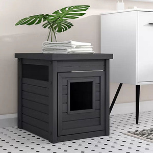 Vielseitige Großhandel Katzen Katzen toilette Gehäuse versteckte Katze Waschraum Holz Beistell tisch - Product Image 2