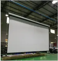 matte white flat surface electric projection screen motorised projector screen