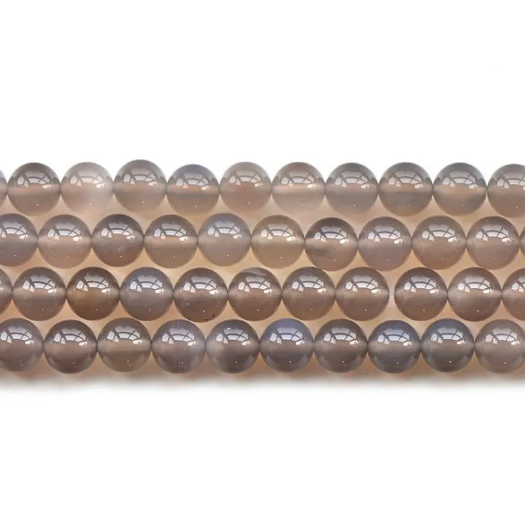 High end AA grade naturale grigio agata rotonda beads per gioielli (AB1538)