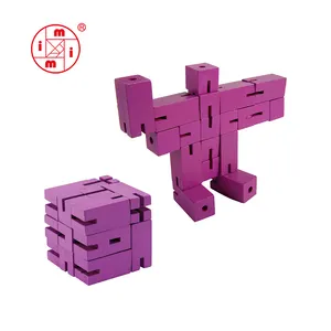 3d Cubo de madera puzzleman de juguete de madera de juguete robot hombre MT1166