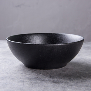 Hogar 6,5 \ "redondo coreano negro porcelana sopa tazón grado alimenticio para arroz frutas fideos vajilla - Product Image 2