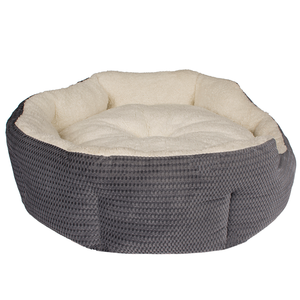 Hoge Kwaliteit Moderne Natual China Luxe Extra Grote Faux Fur Hot Grijs Ronde Goedkope Kleine Pet Hond Kat Slaapbank voor Hond