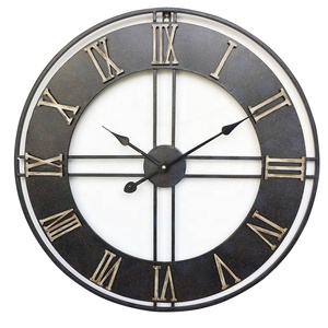 Relojes de Pared de Metal con Números Arábigos, Estilo Antiguo de Cuarzo, de Una Sola Cara, Estilo Americano, Grandes, para Todas las Estaciones, Separados de CN;FUJ - Product Image 2