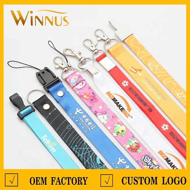 Mobile Phone Camera Satin Polyester Grosgrain Ribbon Card Holder logo Print Custom Neck Lanyard With logo Image 3