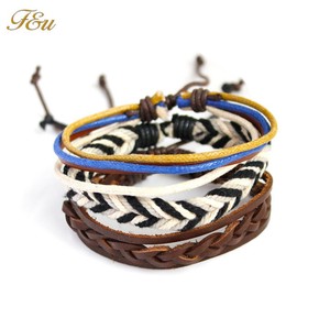 Promoción personalizado hecho a mano tejido de cuero multicapa de conjuntos de pulsera - Product Image 3