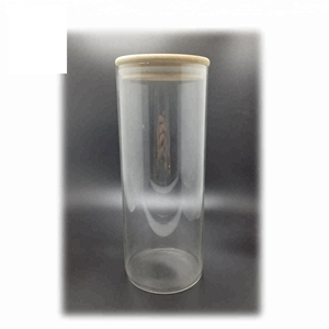Handmade ทนความร้อนสูง borosilicate แก้ว jar พร้อมฝาไม้ไผ่ - Product Image 5