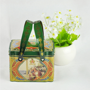 Phong cách thời trang trang trí Hộp Quà Tặng kim loại kẹo sô cô la ăn trưa đóng gói hộp thiếc với xử lý - Product Image 3