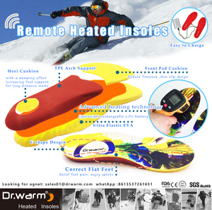 Remote battery heated insoles skiing Candle ice fishing cycling hunting and snowshoes - Product Image 2