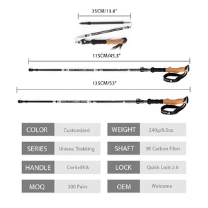 RTS Gậy Đi Bộ Đường Dài Sợi Carbon Có Thể Gập Lại Chất Lượng Cao Bán Sỉ Gậy Đi Bộ Đường Dài - Product Image 3