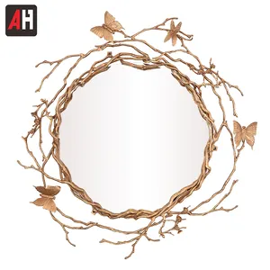 <span class=keywords><strong>Specchio</strong></span> Decorativo Contemporaneo Rotondo Grande a Forma di Farfalla in Rame - Product Image 1