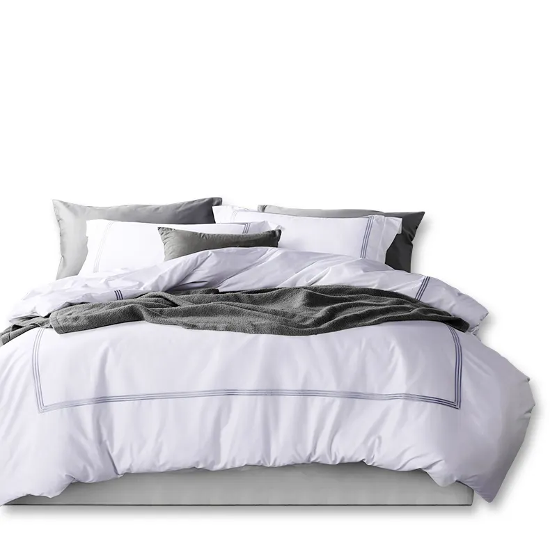 Textil de China hotel de cama 100 sábanas de algodón 100% de algodón de lujo funda de edredón de cama