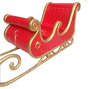 Large Christmas Decoration Santa's Sleigh With Reindeer From Shopping Mall Display Photo Booth