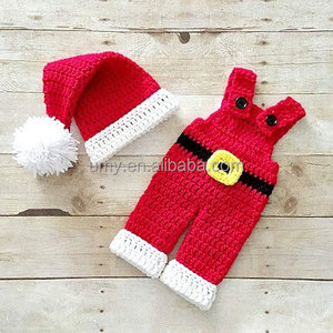 Crochet bebé de Navidad de <span class=keywords><strong>Santa</strong></span> <span class=keywords><strong>Claus</strong></span> sombrero de accesorios invierno gorro ropa - Product Image 1