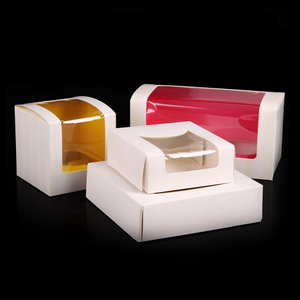 Cake Box Cup Cake Cheap Cake Boxes With Clear Window Customized Design Paper Gift Box Food Grade Cup Cake Paper Box