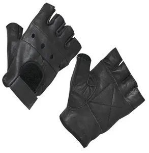 时尚皮手套半无指运动驾驶纯黑色手套运动连指手套运动配件