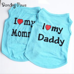 Amazon <span class=keywords><strong>Aliexpress</strong></span> hotsale cachorro de algodón Chaleco de algodón Me encanta <span class=keywords><strong>mi</strong></span> mamá XS, S, M, L, 4 tamaños 2019 - Product Image 3