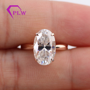 Provence Moissan ite Goldring18K Echtgold 8*10mm Oval schliff Synthetischer Moissan ite Diamant Roségold Ring