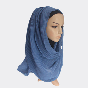 Écharpe plissée en polyester chiffon respirant de qualité supérieure, taille 180 <span class=keywords><strong>x</strong></span> 90 cm, pour femmes arabes - Product Image 3